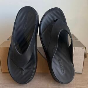 Crocs Platform Black Sandals Women Slippers- SZ 10